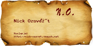Nick Ozsvát névjegykártya